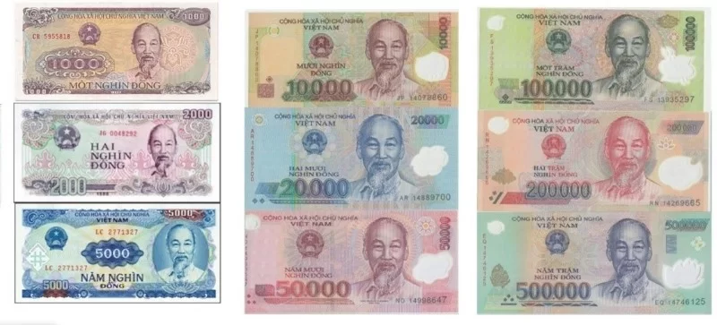 D&eacute;nominations de la monnaie vietnamienne